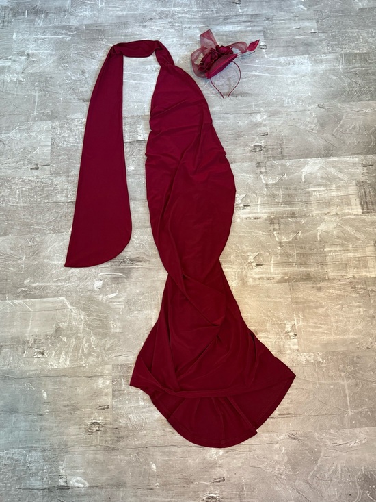 Melani The Label Dresses & Skirts - Melani Leoni Dress Wine Small + Matching Fascinator
